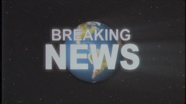 hareketli eski vhs kaset retro Intro etkisi tv ekran animasyon arka plan sorunsuz döngü yeni kalite evrensel vintage renkli motivasyon video parlak retro haber metin ile dünya küre ışık ışınları