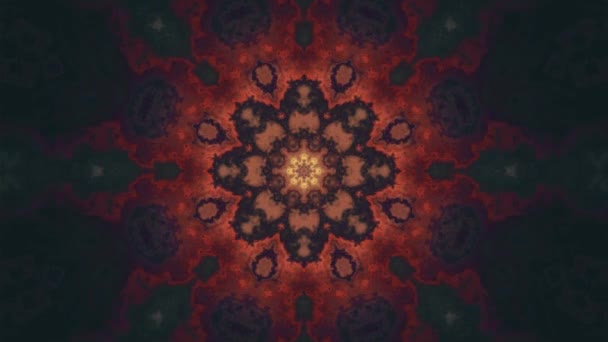 Ornamentale Kaleidoskop roten Mineralmarmor Textur beweglichen Muster Animation Hintergrund - neue Qualität Retro Vintage Urlaub Form bunt universelle Bewegung dynamisch animierte freudige Musik Videoaufnahmen — Stockvideo