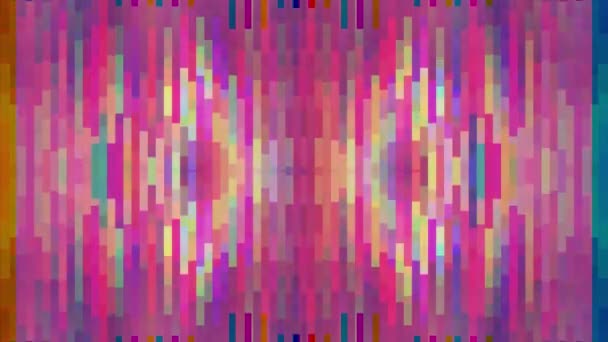 Abstract rainbow color moving vertical pixel block background animation New quality holiday universal motion dynamic animated colorful joyful glamour contemporary retro vintage dance music video — Stock Video