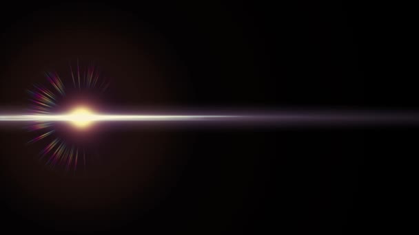 Cahaya horisontal lensa optik flare mengkilap bokeh animasi latar belakang seni - kualitas baru lampu cahaya alami efek dinamis berwarna-warni rekaman video terang — Stok Video