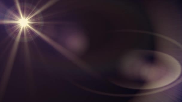Vodorovné pohybující světla optické čočky světlice lesklé bokeh animace umění pozadí - nové kvalitní přirozené osvětlení lampy paprsky efekt dynamické barevné světlé video záběrů — Stock video