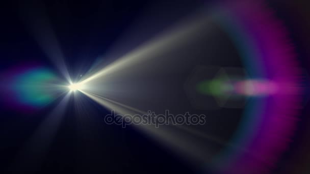 Horizontal moving lights optical lens flares shiny bokeh animation art background - new quality natural lighting lamp rays effect dynamic colorful bright video footage — Stock Video