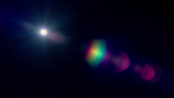 Robbanás villanás fények optikai lencse fáklyák átmenet fényes animáció zökkenőmentes hurok művészet háttér új minőségű természetes világítás lámpa sugarak hatás dinamikus színes fényes videó felvételek — Stock videók