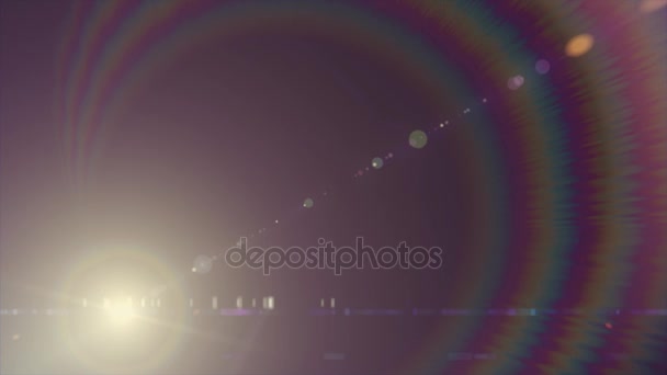 Diagonal moving lights optical lens flares shiny animation art background loop new quality natural lighting lamp rays effect dynamic colorful bright video footage — Stock Video