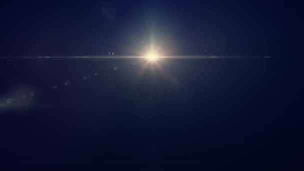Luces móviles horizontales del sol lente óptica destellos brillante animación arte fondo - nueva calidad iluminación natural lámpara rayos efecto dinámico colorido brillante vídeo metraje — Vídeo de stock