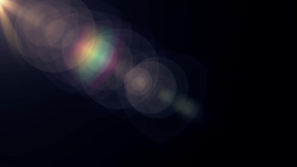 Diagonale bewegliche Lichter optische Linse Fackeln glänzende Animation Kunst Hintergrundschleife neue Qualität natürliches Licht Lampe Strahlen Effekt dynamische bunte helle Videomaterial — Stockvideo