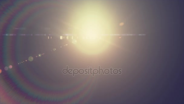 Luces móviles horizontales del sol lente óptica destellos brillante animación arte fondo - nueva calidad iluminación natural lámpara rayos efecto dinámico colorido brillante vídeo metraje — Vídeo de stock