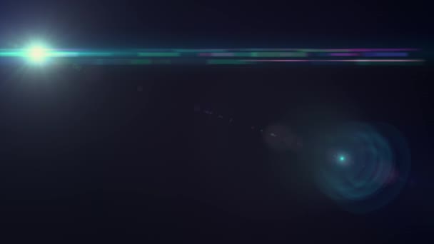 수평 이동 조명 광학 렌즈 플레어 반짝 bokeh 애니메이션 아트 배경-새로운 품질 자연 조명 램프 광선 효과 동적 다채로운 밝은 영상 — 비디오