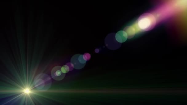 O przekątnej ruchomej soczewki optyczne światła flary błyszczący animacji sztuka tło pętli nowe jakości naturalne oświetlenie Lampa promienie efekt dynamiczny kolorowe jasne materiału wideo — Wideo stockowe