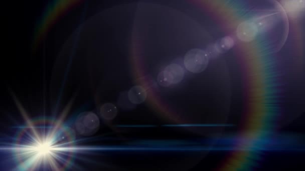 Luces móviles diagonales lente óptica llamaradas animación brillante arte fondo bucle nueva calidad iluminación natural lámpara rayos efecto dinámico colorido brillante vídeo — Vídeos de Stock