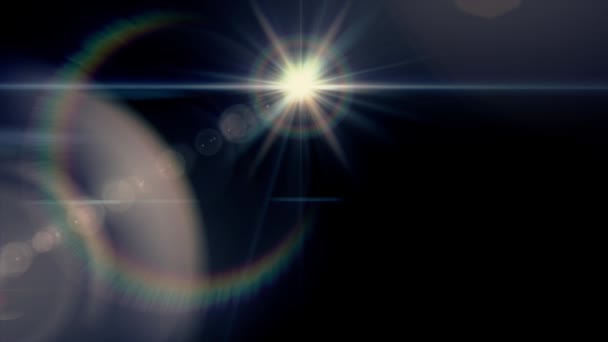 Feux de soleil horizontaux lentille optique fusées éclairantes animation fond d'art - nouvelle qualité lumière naturelle lampe rayons effet dynamique coloré lumineux séquences vidéo — Video