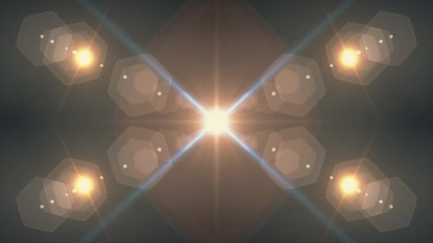 Symmetrische Explosion Blitz Lichter optische Linse Fackeln Übergang glänzende Animation nahtlose Schleife Kunst Hintergrund neue Qualität natürliches Licht Lampe Strahlen Effekt dynamische bunte helle Videoaufnahmen — Stockvideo