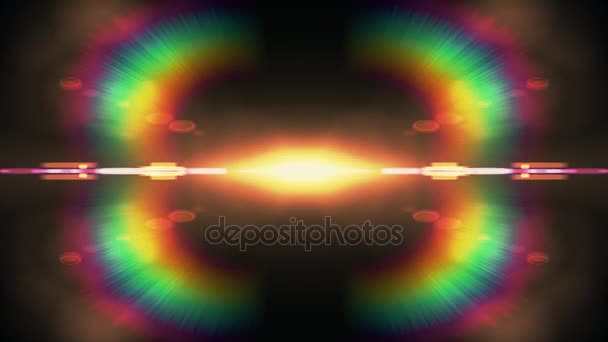 Symmetrische explosie zaklampen optische lens fakkels overgang glanzende animatie naadloze lus kunst achtergrond nieuwe kwaliteit natuurlijke verlichting lamp stralen effect dynamische kleurrijke heldere video beelden — Stockvideo