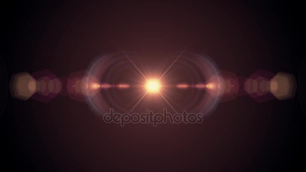 Symmetrical explosion flash lights optical lens flares transition shiny animation seamless loop art background new quality natural lighting lamp rays effect dynamic colorful bright video footage — Stock Video