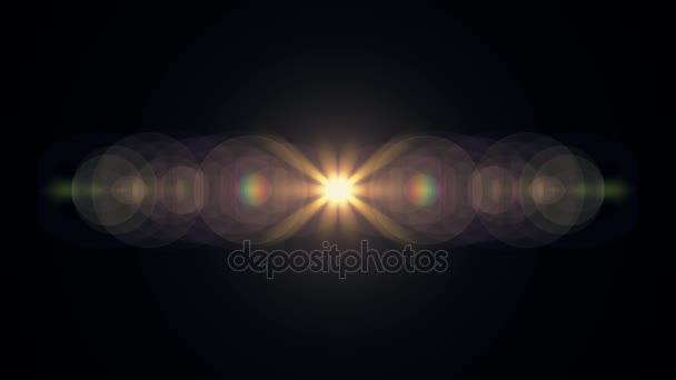 Symmetrical explosion flash lights optical lens flares transition shiny animation seamless loop art background new quality natural lighting lamp rays effect dynamic colorful bright video footage — Stock Video