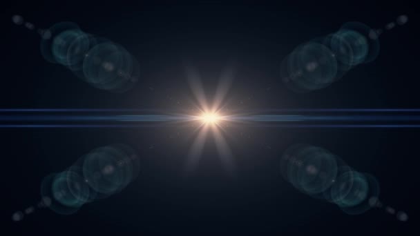 Symmetrical explosion flash lights optical lens flares transition shiny animation seamless loop art background new quality natural lighting lamp rays effect dynamic colorful bright video footage — Stock Video