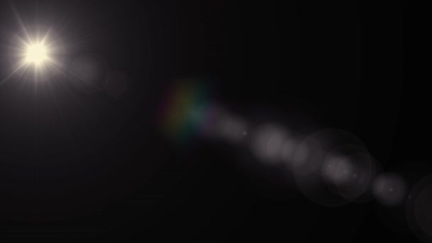 Luces móviles horizontales del sol lente óptica destellos brillante animación arte fondo - nueva calidad iluminación natural lámpara rayos efecto dinámico colorido brillante vídeo metraje — Vídeos de Stock