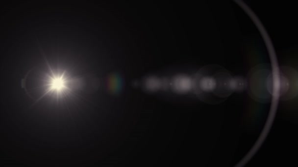Vízszintes nap mozgó fények optikai lencse trapéznadrág fényes animáció művészeti háttér - új minőségű természetes világítás lámpa sugarak hatása dinamikus színes világos videofelvétel — Stock videók