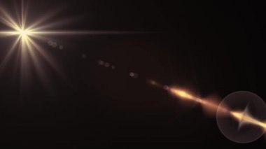 Yatay güneş ışıkları optik lens hareketli arka plan parlak animasyon sanat fişekleri - yeni kalite doğal aydınlatma lambası etkisi dinamik renkli parlak video görüntüleri ışınları