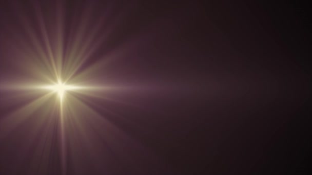 Sole orizzontale stella luci in movimento lenti ottiche brillanti animazione arte sfondo - nuova qualità naturale illuminazione lampada raggi effetto dinamico colorato video luminoso — Video Stock