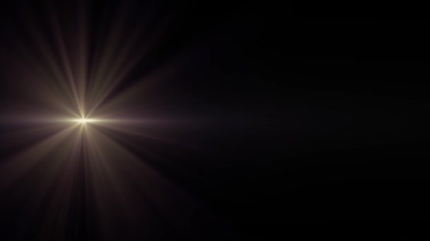 Horizontální růžové slunce hvězda pohybující světla optické čočky světlice lesklé animace umění pozadí - nové kvalitní přirozené osvětlení lampy paprsky efekt dynamické barevné světlé video záběrů — Stock video