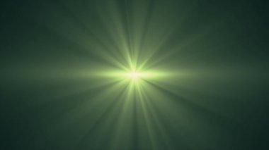 Yeşil güneş yıldız ışınları ışık optik lens arka plan parlak animasyon sanat fişekleri - yeni kalite doğal aydınlatma lambası etkisi dinamik renkli parlak video görüntüleri ışınları