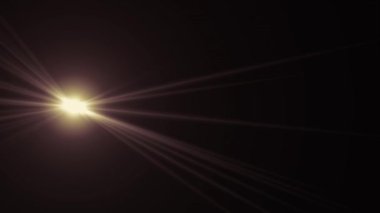 Yatay güneş ışıkları optik lens hareketli arka plan parlak animasyon sanat fişekleri - yeni kalite doğal aydınlatma lambası etkisi dinamik renkli parlak video görüntüleri ışınları