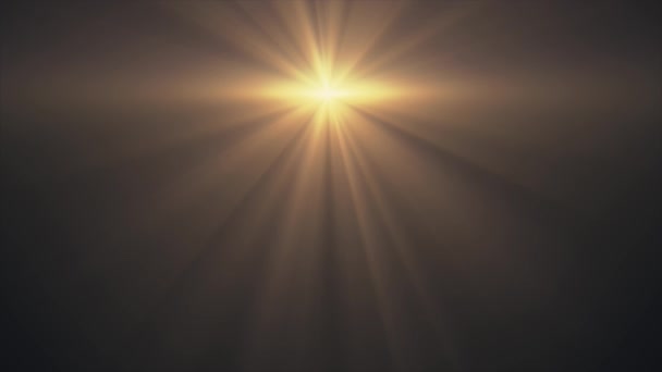 Luzes em movimento do sol horizontal lente óptica chama brilhante animação arte fundo nova qualidade natural iluminação lâmpada raios efeito dinâmico colorido brilhante vídeo footage — Vídeo de Stock
