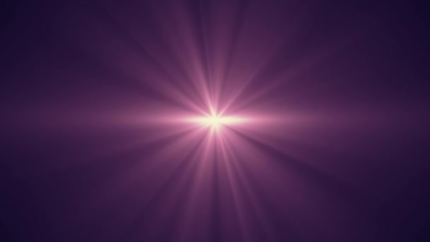 Pembe güneş yıldız ışınları ışık optik lens arka plan parlak animasyon sanat fişekleri - yeni kalite doğal aydınlatma lambası etkisi dinamik renkli parlak video görüntüleri ışınları — Stok video