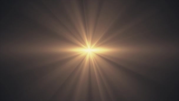 Gelb Sonnenstern Strahlen Lichter optische Linse Fackeln glänzende Animation Kunst Hintergrund - neue Qualität natürliches Licht Lampe Strahlen Effekt dynamische bunte helle Videomaterial — Stockvideo