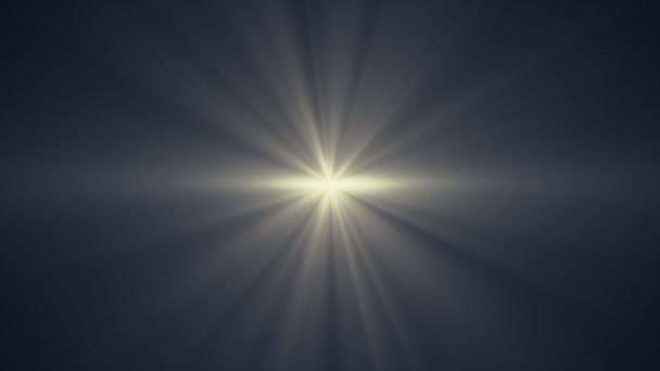 Blanco sol estrellas rayos luces ópticas lente llamaradas brillante animación arte fondo - nueva calidad natural iluminación lámpara rayos efecto dinámico colorido brillante vídeo metraje — Vídeos de Stock