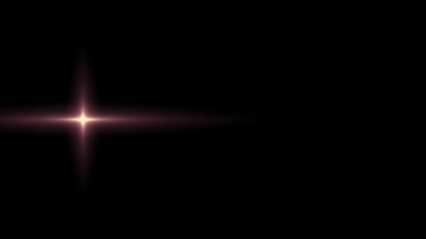 Matahari bintang tunggal horisontal bergerak cahaya lensa optik suar animasi mengkilap seni latar belakang kualitas baru cahaya alami efek dinamis terang video rekaman — Stok Video