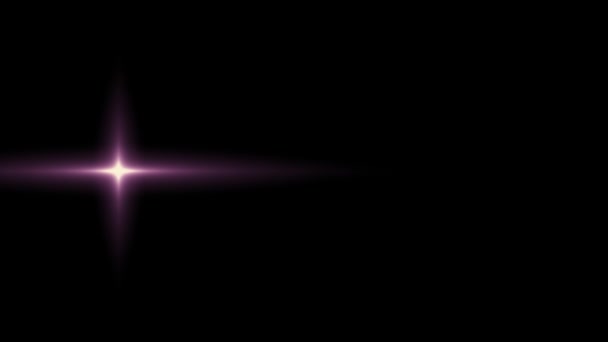 Mentari bintang merah muda horisontal yang menggerakkan cahaya lensa optik Suar animasi latar belakang seni animasi yang mengkilap kualitas baru Sinar cahaya alami efek dinamis warna-warni rekaman video terang — Stok Video