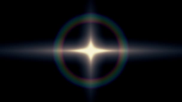 Solitaire soleil blanc étoile scintillement éclat arc-en-ciel halo lumières lentille optique fusées éclairantes animation brillant art fond - nouvelle qualité lumière naturelle lampe rayons effet dynamique coloré lumineux vidéo — Video