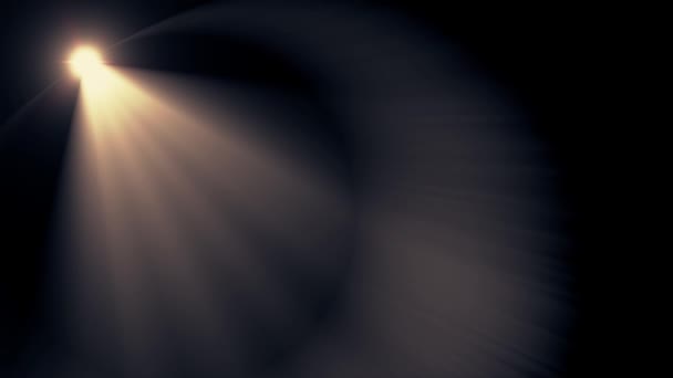 Vodorovné bílé bodové světlo pohybující se světla optické čočky světlice lesklé animace umění pozadí - nové kvalitní přirozené osvětlení lampy paprsky efekt dynamické barevné světlé video záběrů — Stock video