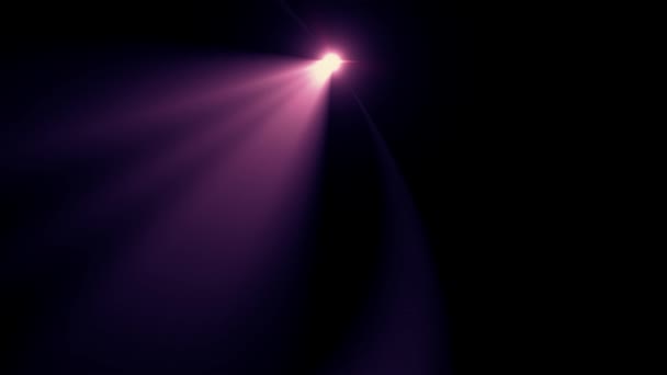 Horisontella rosa spotlight flytta lamporna optisk lins nödraketer glänsande animation konst bakgrund - ny kvalitet naturlig belysning lampa strålar effekt dynamiska färgglada ljusa videofilmer — Stockvideo
