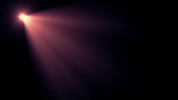 Proyector rojo diagonal brillo luces parpadeantes lente óptica bengalas brillante animación arte fondo - nueva calidad iluminación natural lámpara rayos efecto dinámico colorido brillante vídeo — Vídeos de Stock