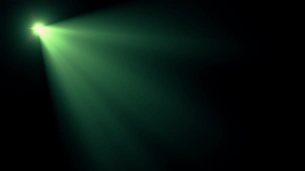 Diagonal verde holofotes brilho cintilação luzes lentes ópticas chamas brilhante animação arte fundo nova qualidade natural iluminação lâmpada raios efeito dinâmico colorido brilhante vídeo footage — Vídeo de Stock