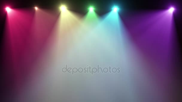 Regenboog schijnwerpers beurt in- en uitschakelen in willekeurige volgorde optische lens flares glanzende animatie kunst achtergrond - nieuwe kwaliteit natuurlijke verlichting lamp stralen effect dynamische kleurrijke heldere videobeelden — Stockvideo