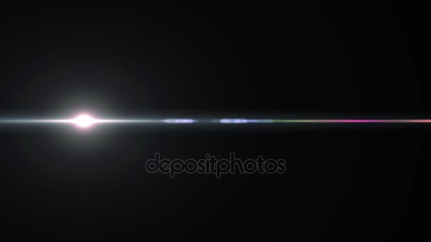 Οριζόντια λευκή ήλιο κινείται φώτα οπτικό φακό φωτοβολίδες επικάλυψης λαμπερά animation τέχνης φόντο - νέα ποιότητα φυσικού φωτισμού λαμπτήρων ακτίνες εφέ δυναμικής πολύχρωμα φωτεινά βιντεοσκοπημένα στιγμιότυπα — Αρχείο Βίντεο