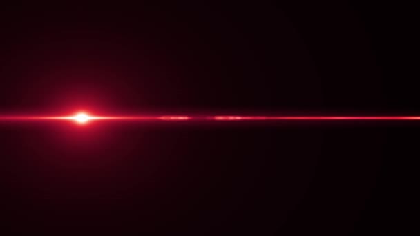 Láser horizontal rojo sol movimiento luces ópticas bengalas superposición brillante animación arte fondo - nueva calidad iluminación natural lámpara rayos efecto dinámico colorido brillante vídeo — Vídeos de Stock