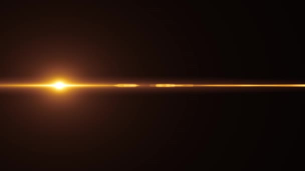 Horizontal goldene Sonne bewegliche Lichter optische Linse Fackeln überlagern glänzende Animation Kunst Hintergrund - neue Qualität natürliches Licht Lampe Strahlen Effekt dynamische bunte helle Videomaterial — Stockvideo