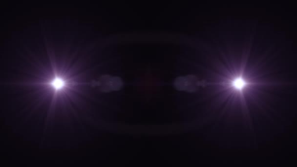 Dvě hvězdy srazí rainbow exploze pohybující se světla optické čočky světlice překrytí lesklé animace umění pozadí - nové kvalitní přirozené osvětlení lampy paprsky efekt dynamické barevné světlé video záběrů — Stock video