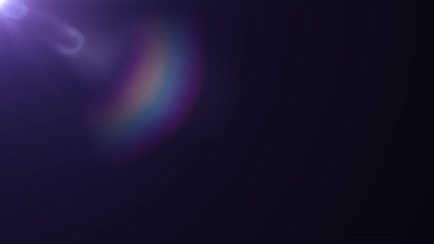 Diagonal rörelse rainbow lampor optisk lins nödraketer glänsande animation konst bakgrund loop nya kvalitet naturlig belysning lampa strålar effekt dynamiska färgglada ljusa videofilmer — Stockvideo