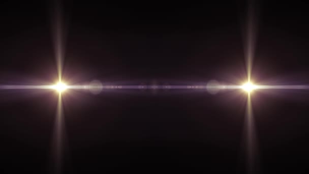 2 Sterne Kollision Explosion Blitz Lichter optische Linse Fackeln glänzende Animation nahtlose Schleife Kunst Hintergrund neue Qualität natürliches Licht Lampe Strahlen Effekt dynamische bunte helle Videomaterial — Stockvideo