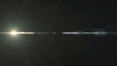 Yatay beyaz ışıklar optik objektif mercek parlamaları kaplaması parlak animasyon sanat arka plan - yeni kalite doğal aydınlatma lambası hareket etkisi dinamik renkli parlak video görüntüleri ışınları