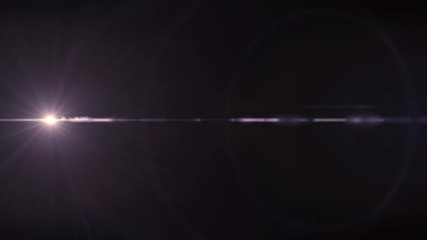 Vodorovná bílá pohybující se světla optické čočky světlice překrytí lesklé animace umění pozadí - nové kvalitní přirozené osvětlení lampy paprsky efekt dynamické barevné světlé video záběrů — Stock video