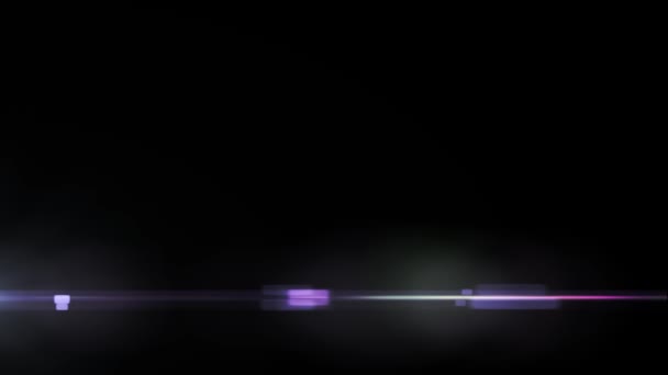 Vertikální boční pohybující se světla optické čočky světlice lesklé animace umění pozadí - nové kvalitní přirozené osvětlení lampy paprsky efekt dynamické barevné světlé video záběrů — Stock video