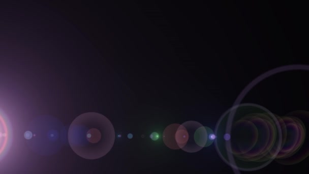 Вертикальные боковые движущиеся огни оптические линзы вспышки блестящий анимационный фон искусства - новое качество естественного освещения лампы лучи эффект динамические красочные яркие видео кадры — стоковое видео