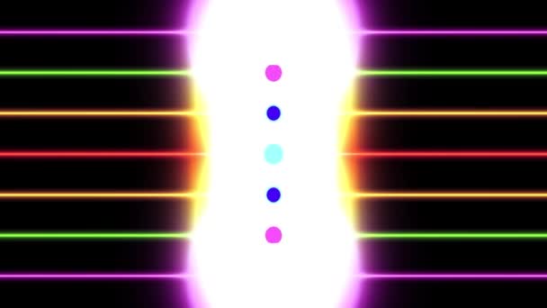 Renkli gökkuşağı patlama flaş desen geçiş bindirme optik objektif mercek parlamaları parlak animasyon sorunsuz döngü sanat arka plan yeni kalite doğal aydınlatma lambası ışınları etkisi dinamik parlak video ışıklar — Stok video